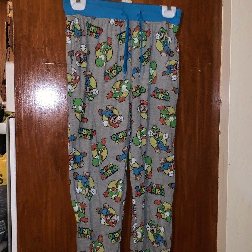 Super Mario Yoshi Mario Luigi Sleep Pant Gray Multi Small Men's joggers